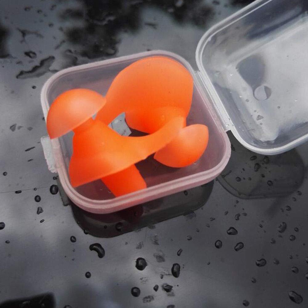 6 Pairs Silicone Earplugs Safety Protection Noise Cancelling Reusable Earplugs for Swimming, Snoring and Sleeping - Orange