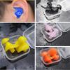 6 Pairs Silicone Earplugs Safety Protection Noise Cancelling Reusable Earplugs for Swimming, Snoring and Sleeping - Orange view 2