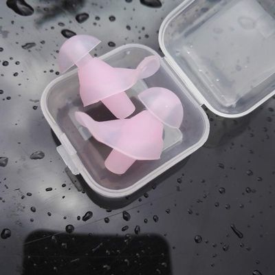 6 Pairs Silicone Earplugs Safety Protection Noise Cancelling Reusable Earplugs for Swimming, Snoring and Sleeping - Pink