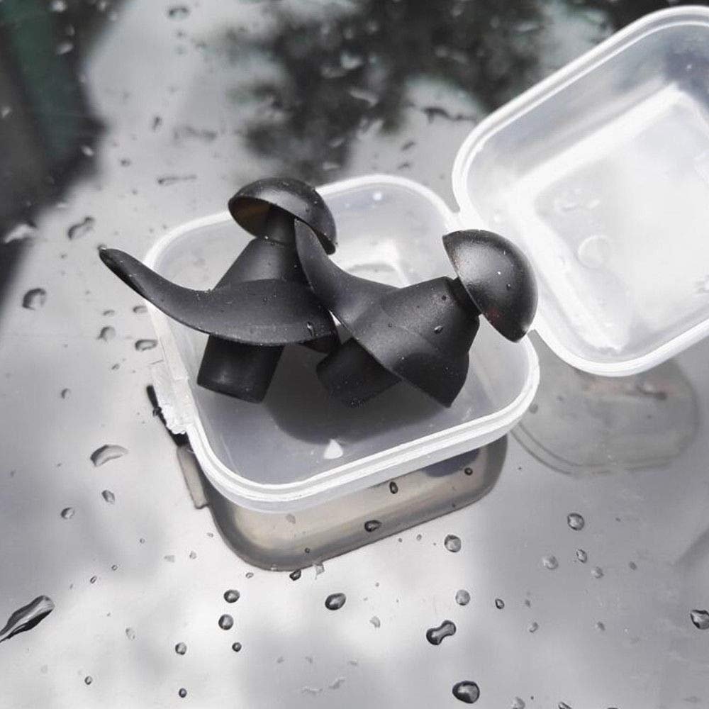 6 Pairs Silicone Earplugs Safety Protection Noise Cancelling Reusable Earplugs for Swimming, Snoring and Sleeping - Black