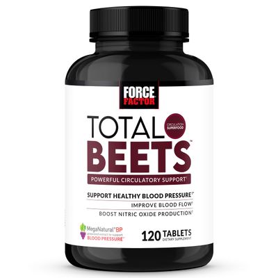 Force Factor Total Beets Blood Pressure Support with Grape Seed Extract and Non GMO Beet Root Powder for Heart Health, Circulation, & Blood Flow, 120 Count