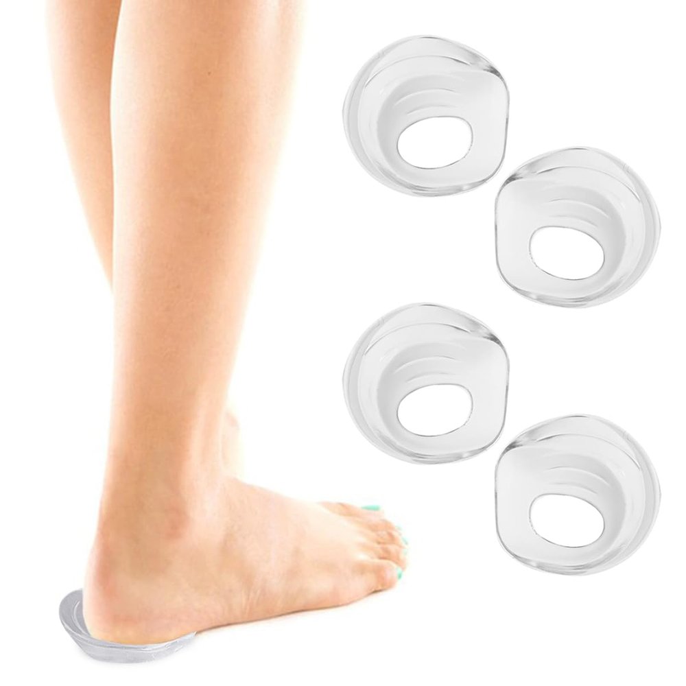 2 Pairs Silicone Gel Heel Cups- Shoe Inserts for Plantar, Heel, Bone Spur & Achilles Protectors- Foot Comfort Pads- Support for Women Male Female Men