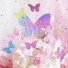 Newmemo 12pcs Gradient Sequins Butterfly Cake Toppers, Rose Gold Confetti Balloon Cake Supplies, Glitter Butterflies Cupcake Toppers Picks, Butterflies Cake Decorations for Birthday Wedding Fairy view 2