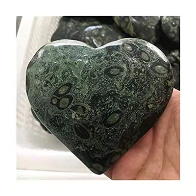 1pc Natural Bulk Gemstone Malachite Green Kambaba Jasper Heart Shaped Crystals Stone for Gift 80-90mm