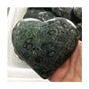 1pc Natural Bulk Gemstone Malachite Green Kambaba Jasper Heart Shaped Crystals Stone for Gift 80-90mm view 1