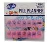 2 Pack 7-Day Pill Box Organizer Medicine Planner (Pink) view 1