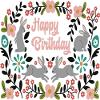 1/2 Sheet - Easter Bunny Happy Birthday - D24710 - 2D Edible Cake Cupcake Party Topper view 1