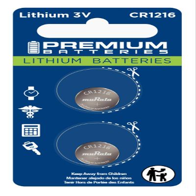 Premium Murata CR1216 Lithium 3V Coin Cell - Japanese Engineered High Capacity Batteries (2 Pack)