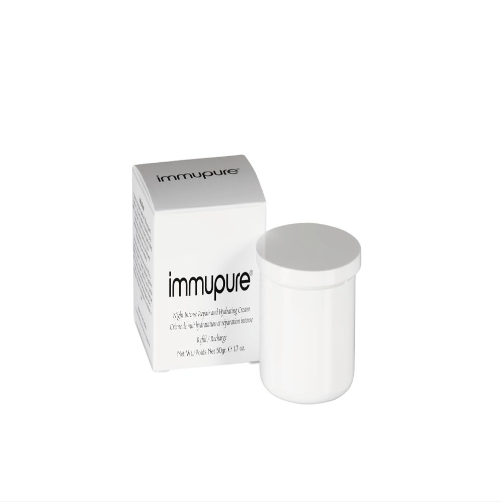 Immupure Night Intense Repair and Hydrating Cream REFILL - With 15% Colostrum. Helps to Reduce Scaring, Acne, Rosacea & Psoriasis.