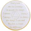 1 Year AA Medallion White Tri-Plate Gold Plated Sobriety Chip view 2