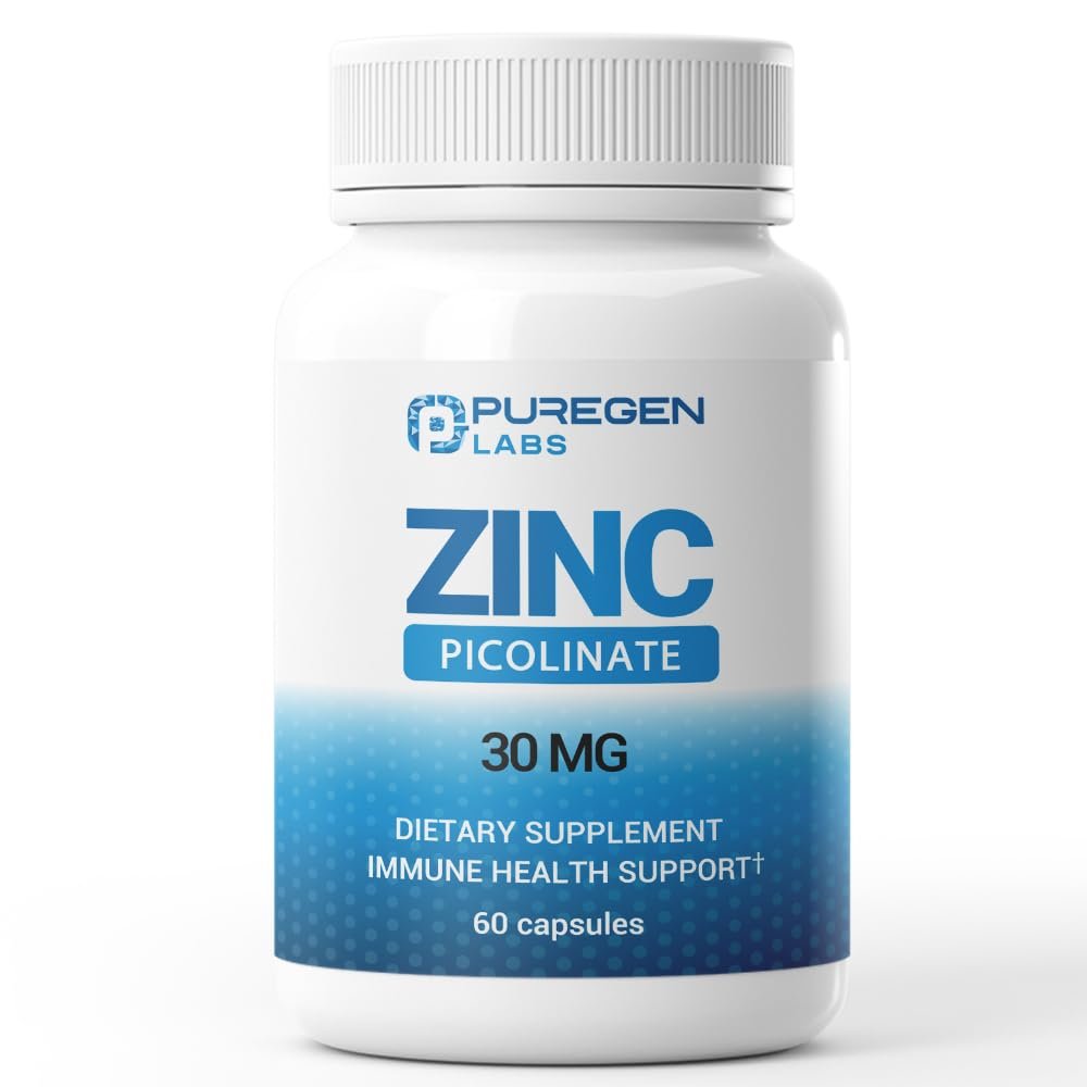 Zinc Picolinate 30mg [High Absorption] Supplement  Zinc Picolinate for Immune Support System 60 Capsules