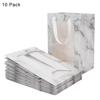 10 Pack Flower Bouquet Paper Gift Bags with Transparent Window Portable Marble Pattern Kraft Paper Tote Gift Bag Clear Window Floral Shipping Bag with Handles Party Paper Florist Gift Wrapping Bags view 2