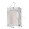 10 Pack Flower Bouquet Paper Gift Bags with Transparent Window Portable Marble Pattern Kraft Paper Tote Gift Bag Clear Window Floral Shipping Bag with Handles Party Paper Florist Gift Wrapping Bags view 3