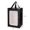10 Pack Flower Bouquet Paper Gift Bags with Transparent Window Portable Marble Pattern Kraft Paper Tote Gift Bag Clear Window Floral Shipping Bag with Handles Party Paper Florist Gift Wrapping Bags view 3