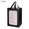 10 Pack Flower Bouquet Paper Gift Bags with Transparent Window Portable Marble Pattern Kraft Paper Tote Gift Bag Clear Window Floral Shipping Bag with Handles Party Paper Florist Gift Wrapping Bags view 4