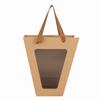 10 Pack Flower Bouquet Paper Gift Bags with Transparent Window Portable Marble Pattern Kraft Paper Tote Gift Bag Clear Window Floral Shipping Bag with Handles Party Paper Florist Gift Wrapping Bags view 1