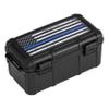Cigar Caddy Waterproof Travel Cigar Humidor for 15 Cigars, First Responders Series, Blue Line view 1