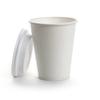 AME D'ESSENCE (150 PC) Combo 8 oz Paper Cups with Dome Lids and Bonus Stirrers Disposable Hot Cups White Coffee Cups view 2