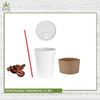 AME D'ESSENCE (150 PC) 12 oz Disposable Cups with Dome Lids, Sleeves, and Stirrers Hot Paper Cups, White Coffee Cups view 2