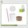 AME D'ESSENCE (150 PC) 20 oz Disposable Cups with Dome Lids Sleeves and Stirrers Hot Paper Cups White Coffee Cups view 2