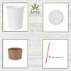 AME D'ESSENCE (150 PC) 20 oz Disposable Cups with Dome Lids Sleeves and Stirrers Hot Paper Cups White Coffee Cups view 4