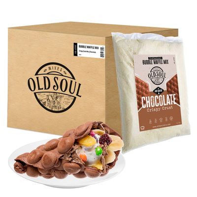 OldSoul Waffle Dough Mix | Bubble Waffle Batter Mix | 30 Lbs | Soy & Nut free | Egg Waffle Mix | 168 Waffles (Chocolate)