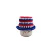 4th of july marshmallow mug hat, crochet marshmallow mug hat, fourth of july, uncle Sam, patriotic marshmallow mug hat view 1
