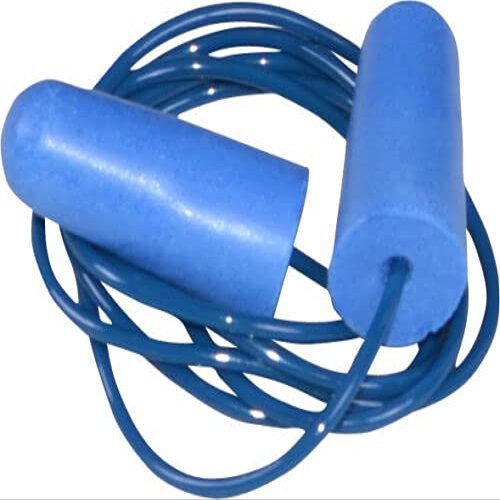 Disposable Soft Polyurethane(PU) Foam Metal Detectable Ear Plugs NRR 32 dB with Cord (100)