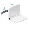 Bath Fold Down Shower Seat by INVISIA, Compact Folding Bench for Adults and Seniors - Wall Mounted Stainless Steel Bracket, ADA Compliant (440 lb. Capacity) - Mobility Aid in ABS Plastic White view 1