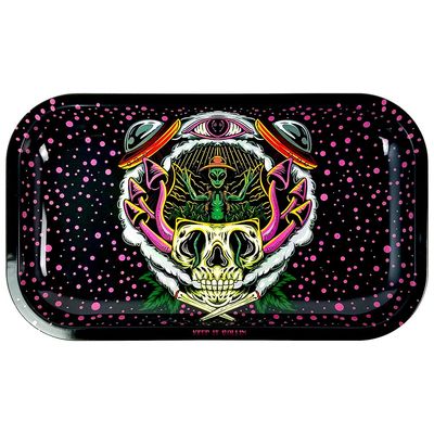 Smoke Cargo Metal Rolling Tray - Medium - 7" x 11" (Space Farmer)