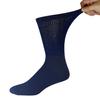 6 Pairs of Cotton Diabetic Non-Binding Neuropathy Crew Socks (Navy, Fits Mens shoe size 12-15/Womens shoe size 13-16) view 3