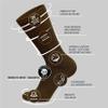 6 Pairs of Cotton Diabetic Non-Binding Neuropathy Crew Socks (Brown, Fits Mens Shoe Size 12-14.5) view 2