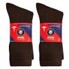 6 Pairs of Cotton Diabetic Non-Binding Neuropathy Crew Socks (Brown, Fits Mens Shoe Size 12-14.5) view 4