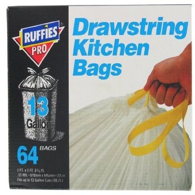 Berry Plastics/tyco/covalence 618653 64 Count 13 Gallon Drawstring Kitchen Bags
