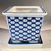 Bonsai Boy L393p Porcelain Bonsai Pot Blue & White - Square view 1