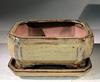 Bonsai Boy L363 6 x 4.5 x 3 in. Ceramic Bonsai Pot Olive Green - Rectangle view 1