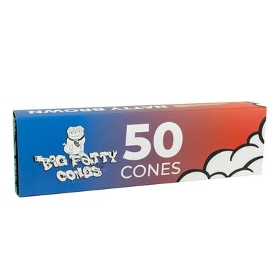 Big Fatty Cones - Pre Roll Cones | Natural Brown Unbleached Rolling Papers | RVTUS (1 Gram, 50)