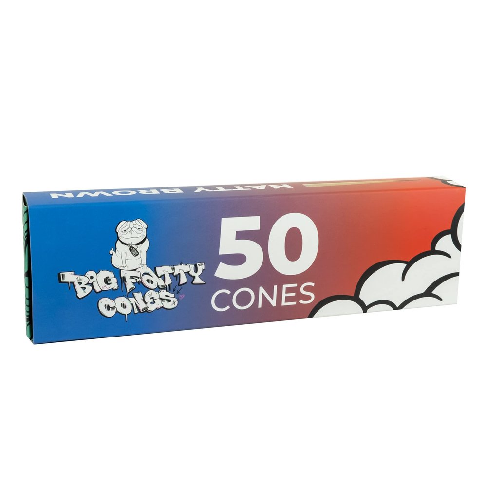 Big Fatty Cones - Pre Roll Cones | Natural Brown Unbleached Rolling Papers | RVTUS (1 Gram, 50)