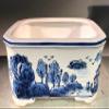 Bonsai Boy L366p Porcelain Bonsai Pot Blue & White - Rectangle view 1