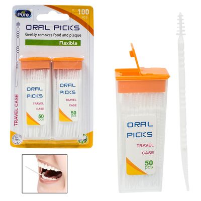 100 Interdental Brushes Toothpicks Professional Dental Care Hygiene Brush Picks