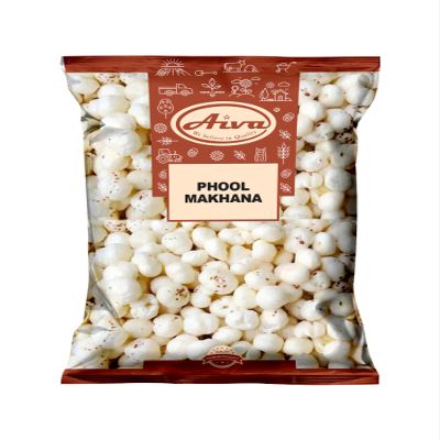 Aiva Phool Makhana (Fox Nut, Popped Lotus Seed) (7 oz / 200 gm)  Crunchy Snack and Cooking Ingredient, Plain Raw Uncooked