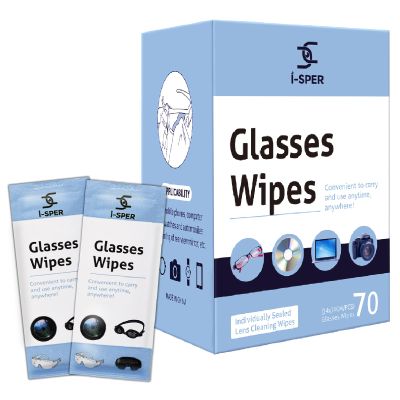 70 Count Lens Wipes for Eyeglasses, Pre-Moistened Individual Wrapped Glasses Wipes Lens Cleaner, with a Carrying Box, Defogging Screen Wipes for Sunglass, Goggles, Camera, Computer, Laptops Screens