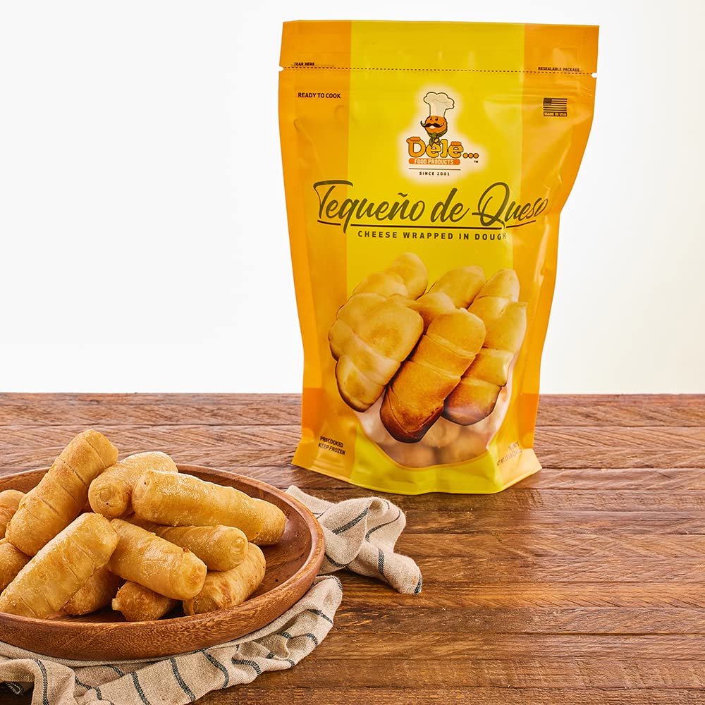 DELE FOOD Frozen Tequeos de Queso Venezuelan Cheese Sticks Wrapped in Dough Pre-Cooked Frozen Appetizer Ready to Heat in Oven or Air Fryer Snack Option for Sweet or Savory Occasions