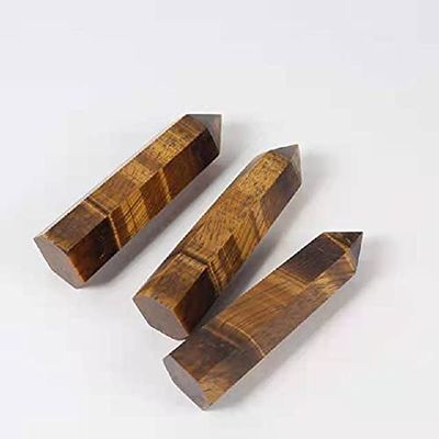 1pc rystal Natural Yellow Tiger Eye Quartz Wand Point Towers for Healing Stones 100-110mm
