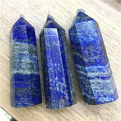 1pc Polished Quartz Natural Crystals Blue Lapis Lazuli Wand Point Towers Healing Stones for Home Decoration 500-600g