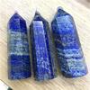 1pc Polished Quartz Natural Crystals Blue Lapis Lazuli Wand Point Towers Healing Stones for Home Decoration 500-600g view 1