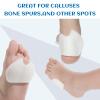 24 Pieces Foot Pads for Dancer Sesamoiditis Pads for Ball of Right Feet Pain Felt Forefoot Cushion Self Adhesive Foot Cushion for Men Women Dancing Pain Relief(White) view 3