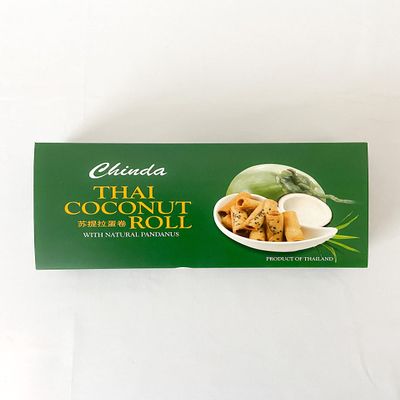 Thai Coconut Roll with Natural Pandanus from Chinda 16g. (6 x 0.56 oz.) Pack of 2, Shipped by Thai Pantry.net