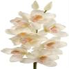 Silk Cymbidium Orchid Stem - White, 30" Long with 10 Flowers and 2 Buds | Perfect for Weddings, Home Decor Lifelike Artificial Floral Stem | Elegant White Color | Includes One Stem per Order view 2