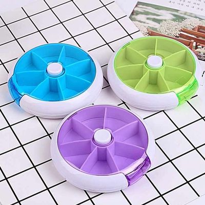 1 Round 7 Day Medicine Pill Vitamin Box Case Storage Dispenser Organizer Holder